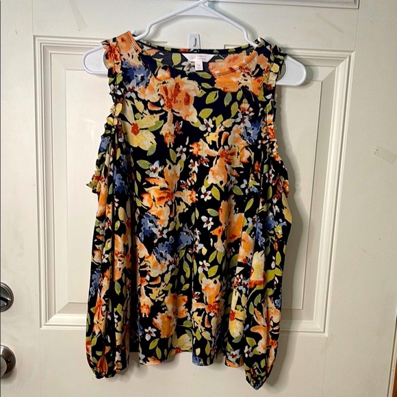 EUC Women Lauren Conrad Cold Shoulder Blouse - Picture 1 of 4